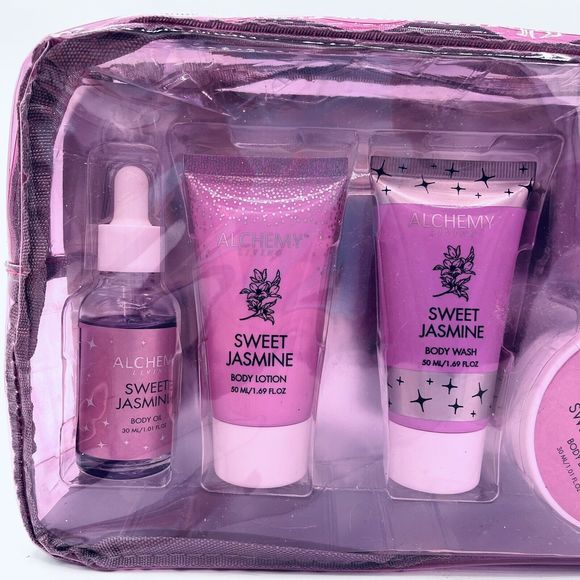 Alchemy Living Sweet Jasmine Gift Set Reusable Bag Body Oil, Wash, Lotion Candle - Picture 4 of 5